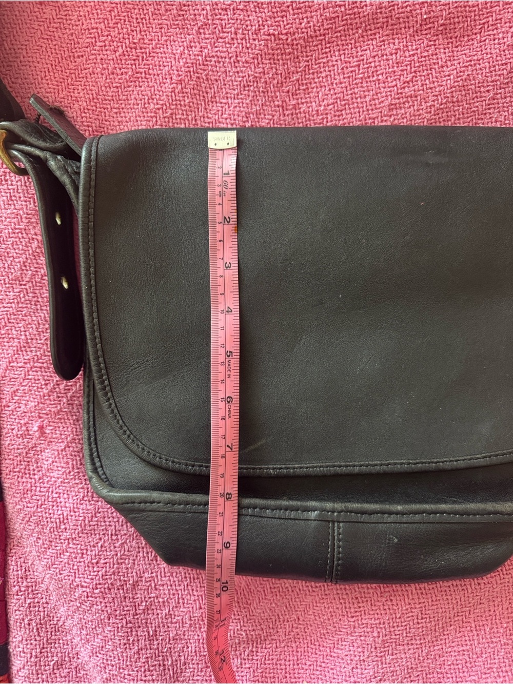 Black Leather Messenger Bag - Brand Coach